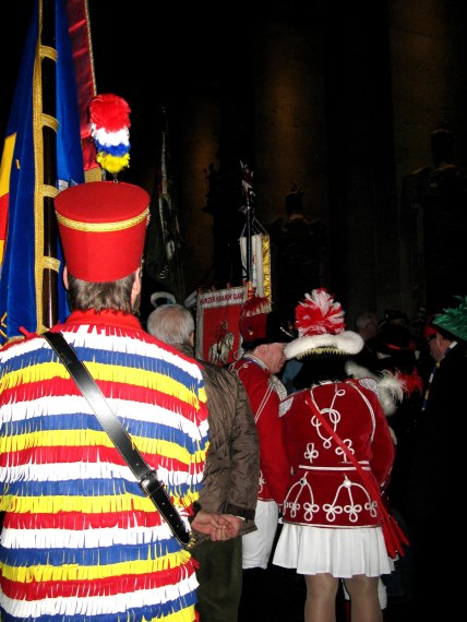 Mainz Carnival Sunday colourful Gardes in cathedral