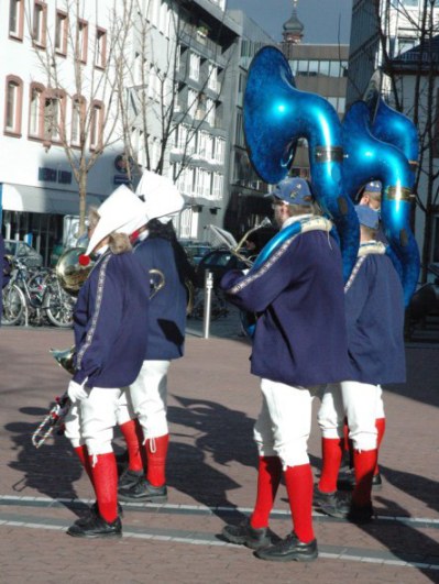 Mainz Germany Carnival band underway