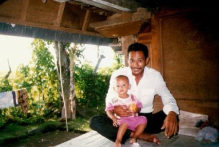 Man and child in Bali mountain village