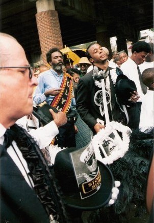 Mourning musicians at Jazz Funeral New Orleans