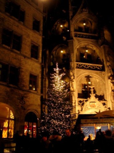 Munich Christmas Market nativity crib in courtyard