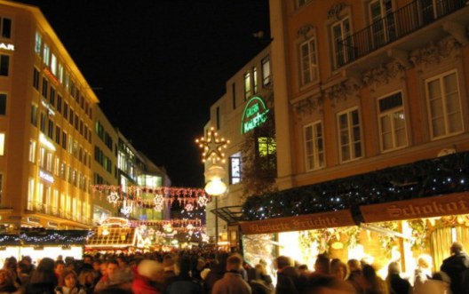 Munich Christmas Market crowded streets
