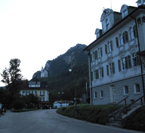 Neuschwanstein Castle above Hotel Müller Hohenschwangau