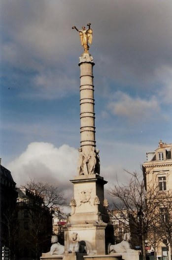 Angel atop Palmier Fountain Place du Chatelet, Paris
