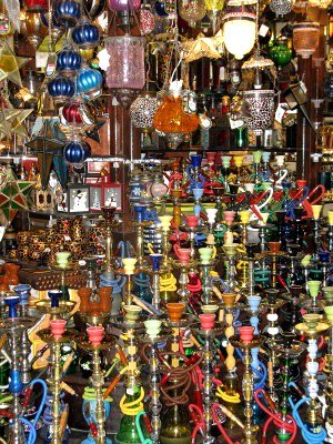 Qatar Doha Old Souk shisha pipes and lamps