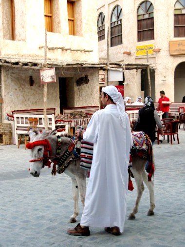 Qatar Doha Old Souk waiting donkey