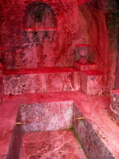 Red stone bath house Hohenschwangau Castle Bavaria