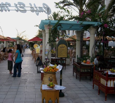 Restaurants beside Yasmine Marina Hammamet, Tunisia