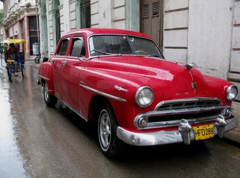 Restored-classic Dodge in Havana Old Town Cuba