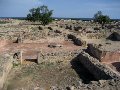 Ruins of Kerkouane street and houses in Tunisia