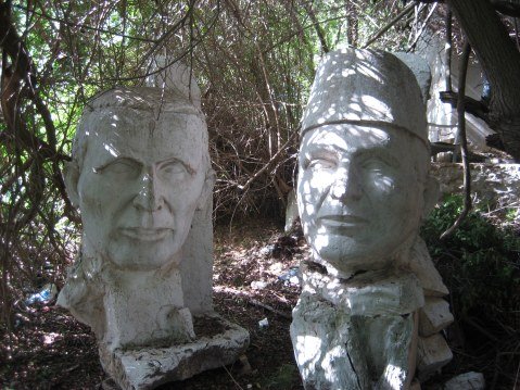 Sculptures in garden of Dar Sebastian Hammamet Tunisia