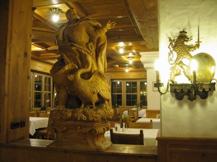 Swan King carving Hotel Müller Hohenschwangau Bavaria