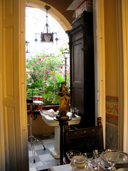 Terrace of antique shop in Trinidad de Cuba