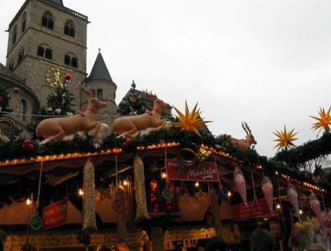 Trier Christmas Market booth before cathedral