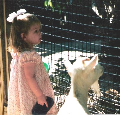 Young girl and goat at the Audubon Zoo New Orleans