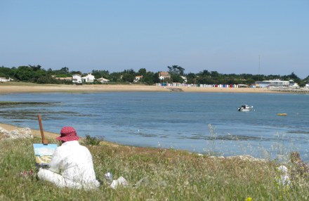 Île d’Oléron artist painting St. Denis beach