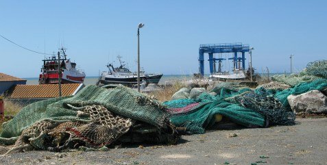 Île d’Oléron port of La Cotinière piles of nets