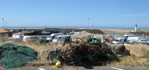 Île d’Oléron port of La Cotinière pile of fishing nets