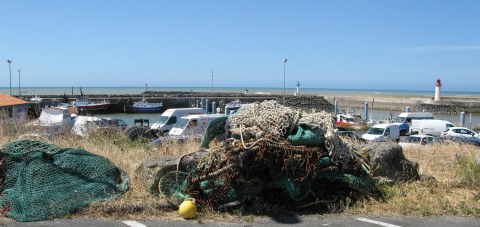 Île d’Oléron port of La Cotinière pile of fishing nets